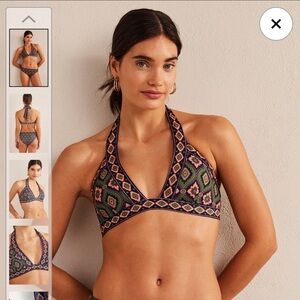 Boden Panelled Halter Bikini Top Women’s Size 8 NWOT